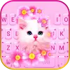 تطبيق الكيبورد Pink Flowers Kitten برو