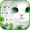 White Cute Cat Keyboard Theme Apk