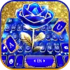 Gold Blue Rose Crystal Keyboar Apk