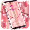 تطبيق Rose gold lock screen zipper برو