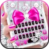 Silver Bowknot Keyboard Theme Apk