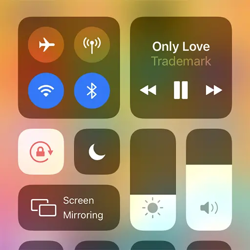 Control Center iphone 8. IOS Control Center.