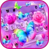 تطبيق الكيبورد Pink Rose Butterfly برو